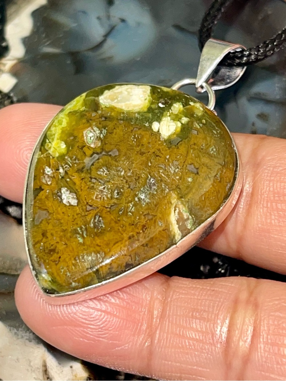 Yellow Green & Brown Australian Opal Crystal 2”